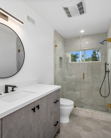 Spacious bathroom in a renovated Los Angeles home